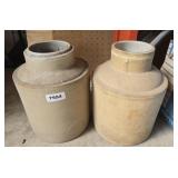(2) CROCK JARS