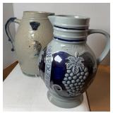(2) CROCK PITCHERS