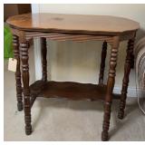 ANTIQUE 6 LEGGED TABLE, SOME WEAR