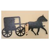 METAL HORSE & WAGON WALL SIGN