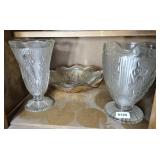IRIS PATTERN BOWL, PITCHER & VASE