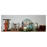 GEAR CLOCK, ANTIQUE MASON JAR & OTHER DECOR