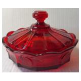 FOSTORIA COIN GLASS COVERED CANDY DISH