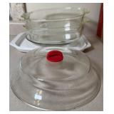 (2) FIRE KING BOWLS & MICROWAVE LID