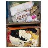 BOX & TOTE OF CRAFTING GOODS