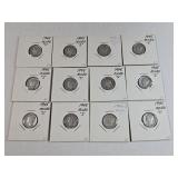 (12) LIBERTY DIMES SILVER