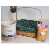 LONGABERGER PIE BASKET, CROCK, HOPE BASKET