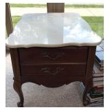 MARBLE TOP END TABLE
