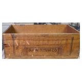ANTIQUE O & W THUM WOOD CRATE