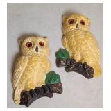 (2) CHALKWARE OWLS