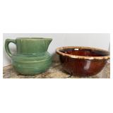 CROCK BOWL & PITCHER