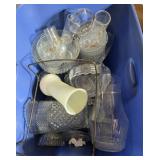 TOTE OF GLASSWARE