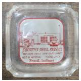 BRAZIL INDIANA SHELL GAS STATION ASHTRAY