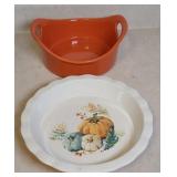 RACHEL RAY BAKER & ORANGE PIE PLATE