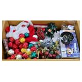 LARGE BOX OF CHRISTMAS DECOR