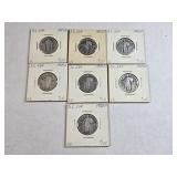(7) SILVER STANDING LIBERTY QUARTERS 1927-29