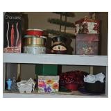 (2) SHELVES OF HOLIDAY DECOR