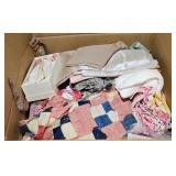 BOX OF ASSTD VINTAGE FABRIC & MORE