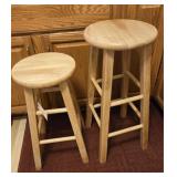 (2) STOOLS, DIFFERENT HEIGHTS