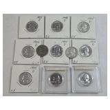 (11) SILVER WASHINGTON QUARTERS 1940-1960