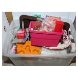 TOTE OF ASSTD CRAFT & HOLIDAY DECOR