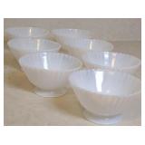 (7) OPALESCENT DESSERT BOWLS
