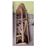 WOOD TOOL BOX W/ TOOLS
