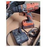 BLACK & BATTERY CORDLESS DRILL 20 VOLT