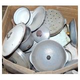 BOX OF ENAMEL PANS