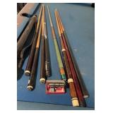 (7) POOL CUES