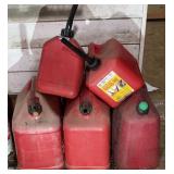 (5) GAS CANS W/ SOME GAS