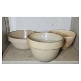 (3) CROCK BOWLS SOME DAMAGED