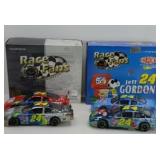 (2) JEFF GORDON BRUSHED METAL & PEANUTS CARS
