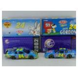 (2) JEFF GORDON SNOOPY & BUGS 1:24 DIECAST CARS