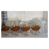 DESSERT DISHES & ASSTD GLASSWARE