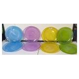 (8) ART GLASS PLATES 8 INCH