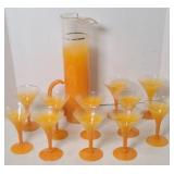 VINTAGE COCKTAIL W/ (10) GLASSES