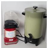 VINTAGE COFFEE PERCOLATOR & POPCORN POPPER