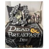 HALLOWEEN WREATH, PILLOWS, BANNER