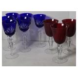 (6) BOHEMIAN WINE GLASSES (3) RUBY