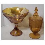 AMBER COVERED COMPOTE & INDIANA FRUIT BOWL