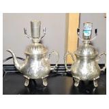 (2) TEAPOT VANITY LAMPS NO SHADES