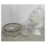 (2) COVERED SERVING PLATES & BOWLS