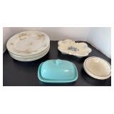 COVERED BUTTER DISH & ASSTDD CHINA