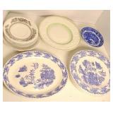 WILLOW DINNER PLATES & MISC SAUCERS