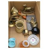 BRASS BELLS, ROCKING HORSE & OTHER DECOR