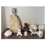 VICTORIAN LAMP, RING HOLDER & MORE