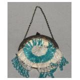ANTIQUE BEADED CHANGE PURSE, SOME DAMAGE