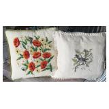 (2) HAND EMBROIDERED PILLOWS (ALT LOC)