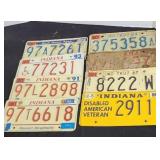 (8) VINTAGE INDIANA LICENSE PLATES